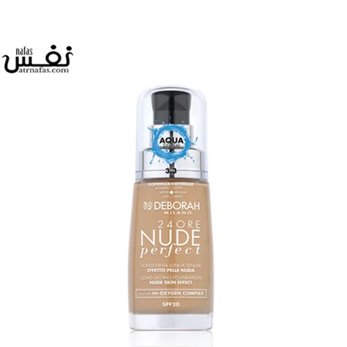 کرم پودر دبورا 24 ساعته پرفکت حاوی spf20 شماره 3.3  |   Deborah 24ORE NUDE PERFECT FOUNDATION 3.3