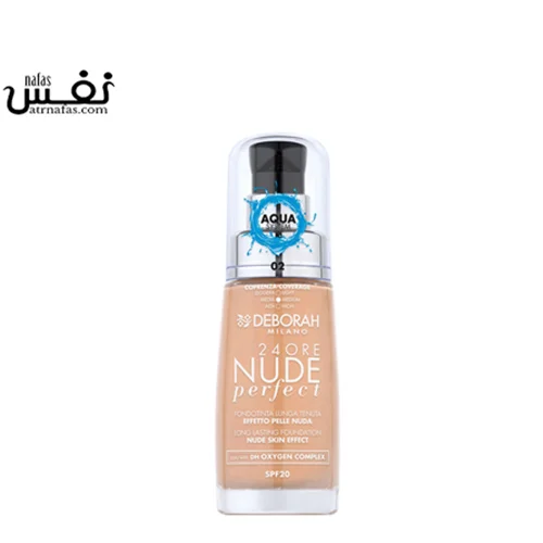 کرم پودر دبورا 24 ساعته پرفکت حاوی spf20 شماره 02  |   Deborah 24ORE NUDE PERFECT FOUNDATION 02
