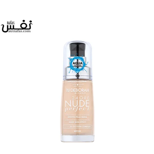 کرم پودر دبورا 24 ساعته پرفکت حاوی spf20 شماره 00  |   Deborah 24ORE NUDE PERFECT FOUNDATION 00