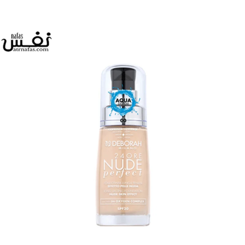 کرم پودر دبورا 24 ساعته پرفکت حاوی spf20 شماره 00  |   Deborah 24ORE NUDE PERFECT FOUNDATION 00