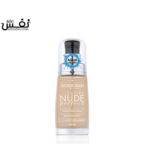 کرم پودر دبورا 24 ساعته پرفکت حاوی spf20 شماره 3.2  |   Deborah 24ORE NUDE PERFECT FOUNDATION 3.2